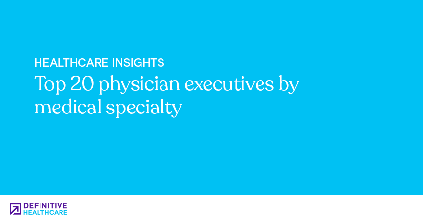 Top 20 physician executives by medical specialty