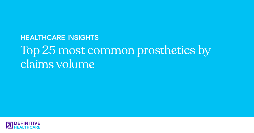 Top 25 most common prosthetics by claims volume