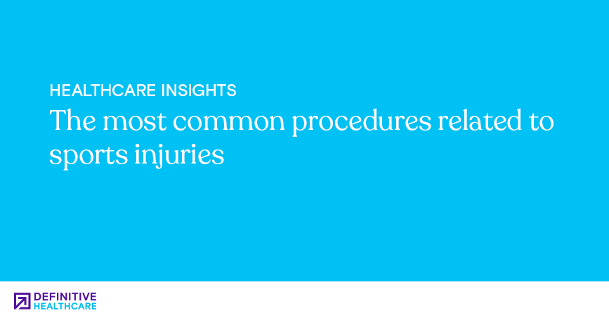 A light blue background with white text that reads "The most common procedures related to sports injuries"