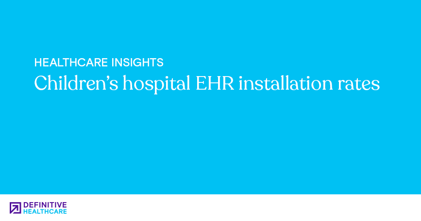White text on a blue background reading: "Children's hospital EHR installation rates"