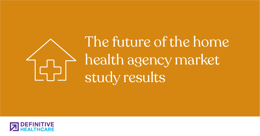 White text on an orange background reading "The future of the home health agency market study results"