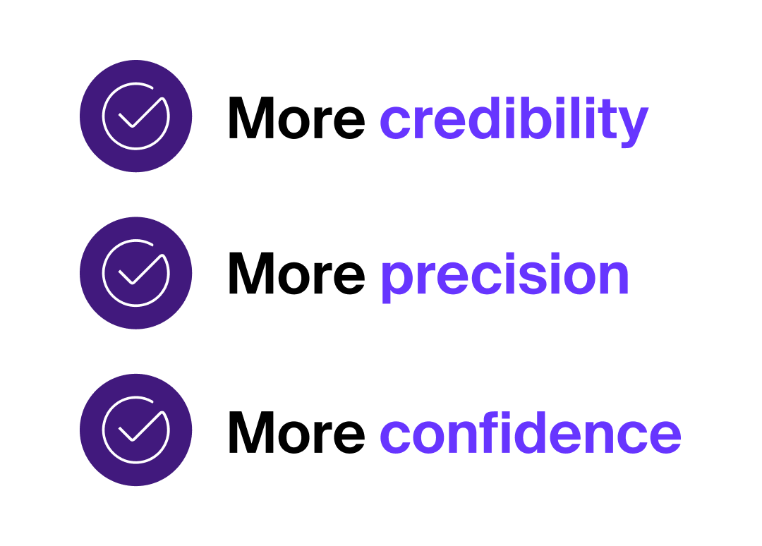 More credibility, More precision, More confidence
