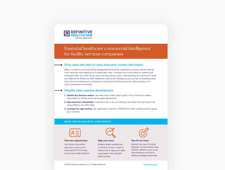 Essential healthcare commercial intelligence for facility services companies