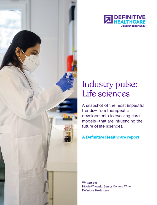 cover image of the Definitive Healthcare report titled "Industry pulse: Life sciences"