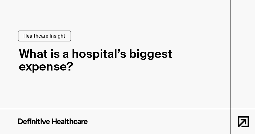 Black text on a white background that reads: "What is a hospital's biggest expense?"
