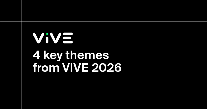 White text on a black background reads: "4 key themes from ViVE 2026"