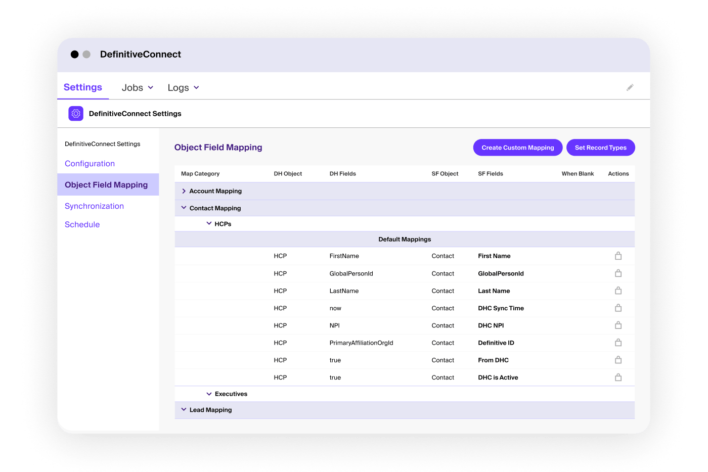 Point-and-click field mapping