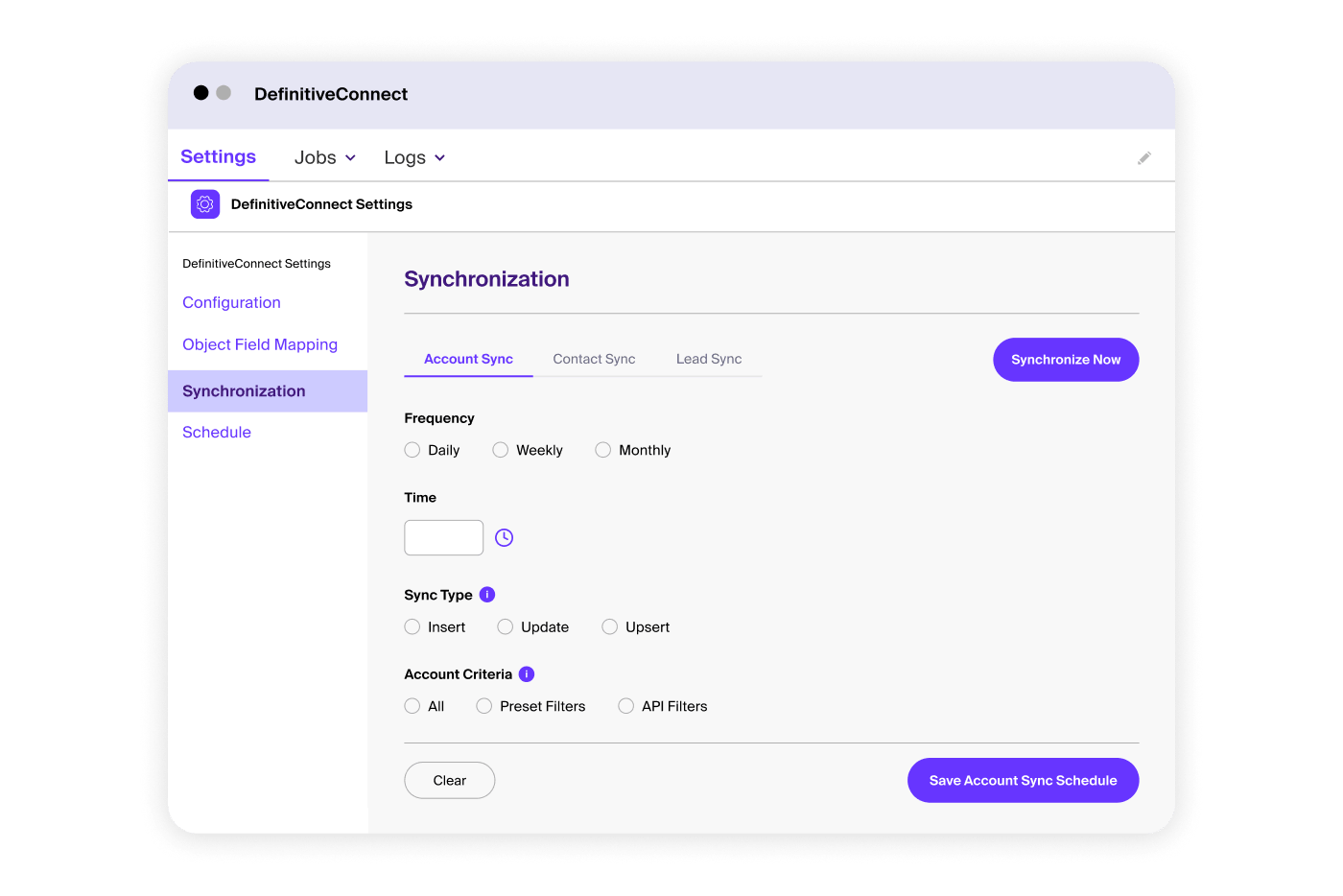 Flexible data synchronization