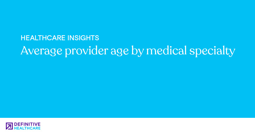 Average provider age by medical specialty
