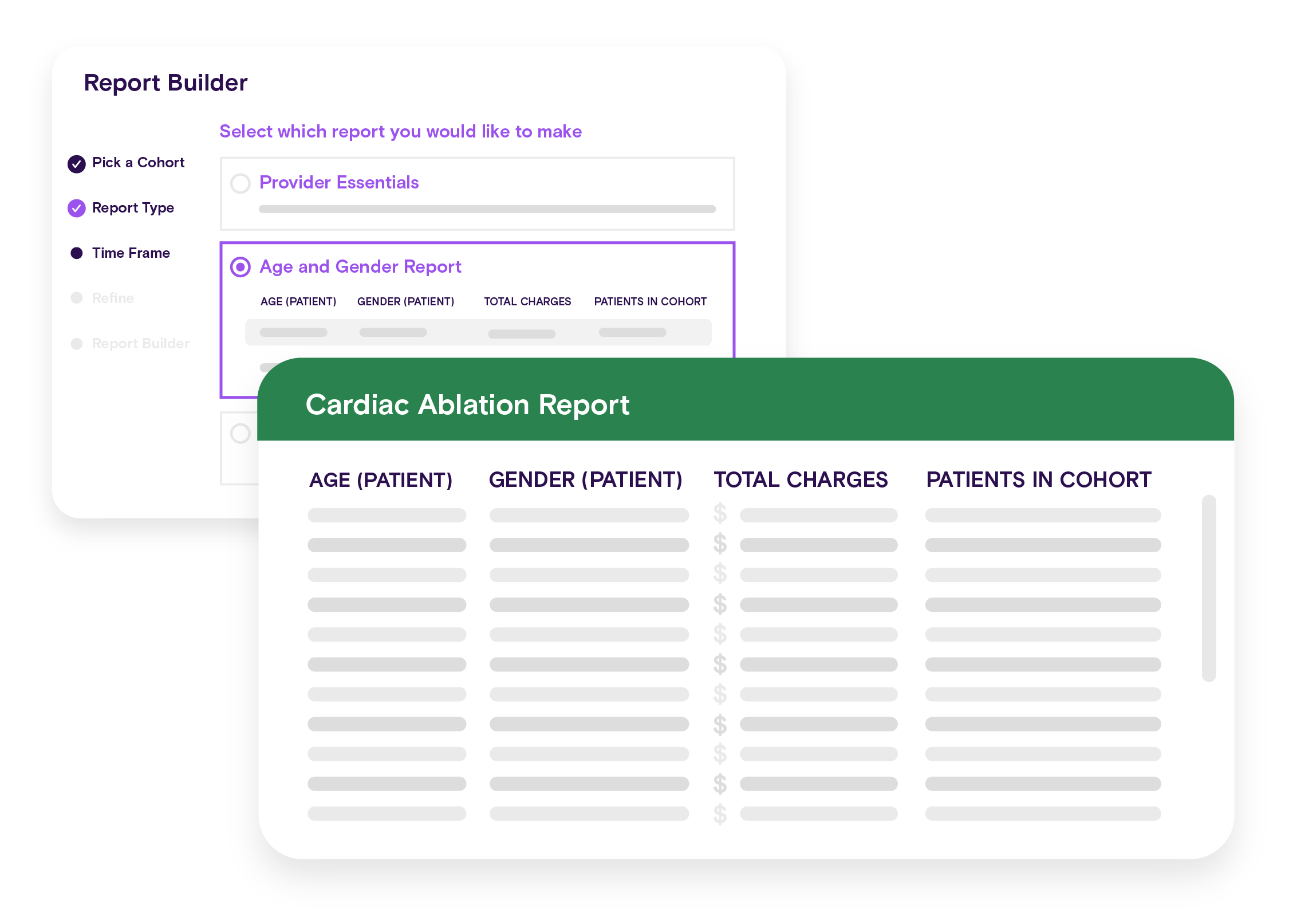 Build claims data reports