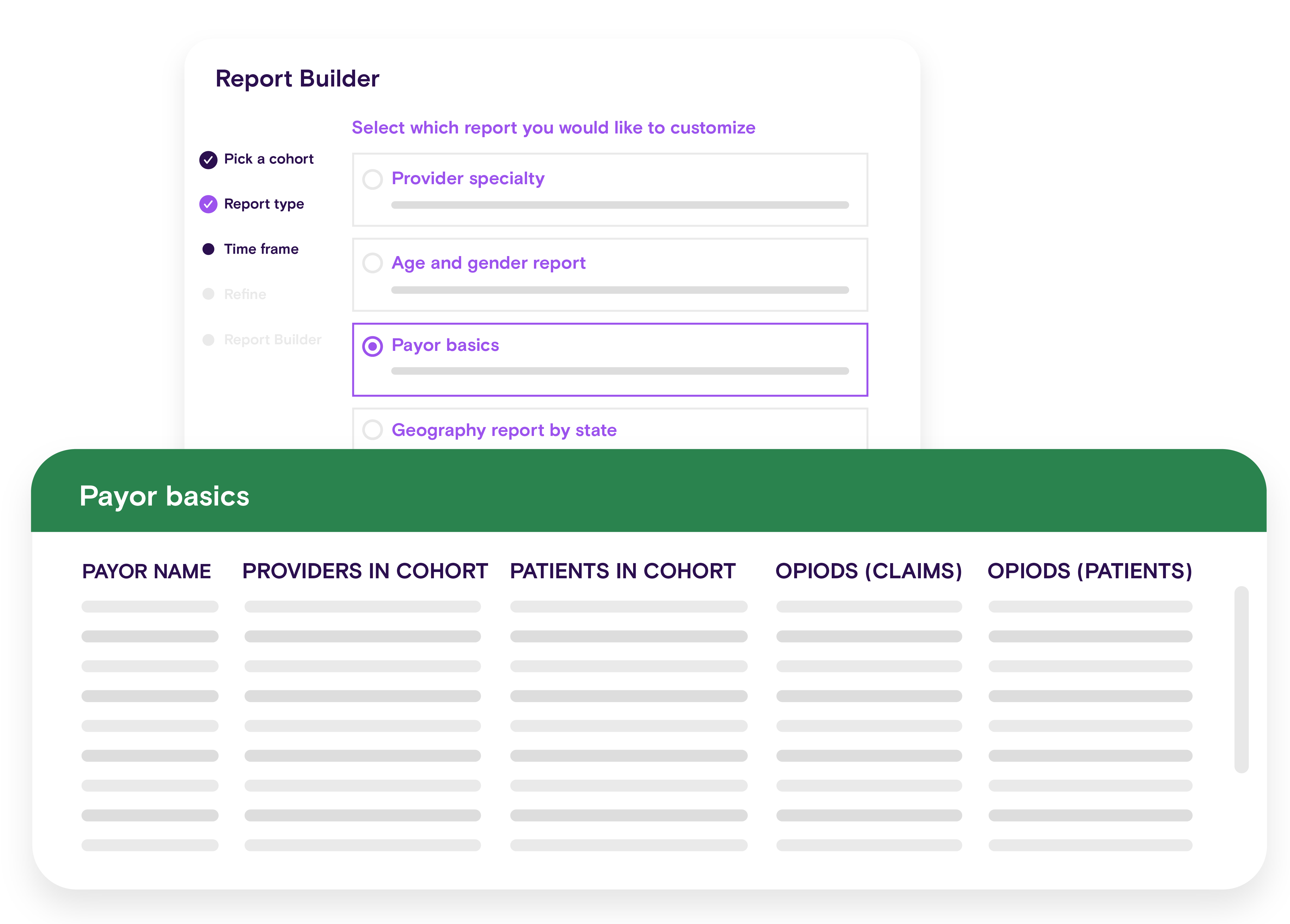 Build claims data reports