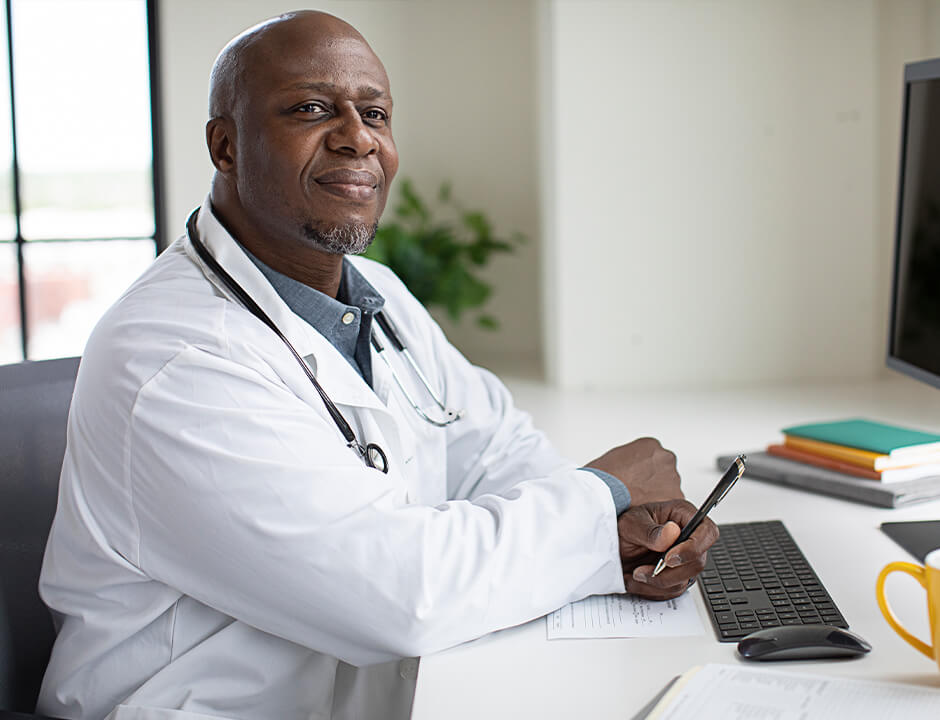 Doctor smiling in the photo