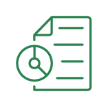 green icon of a paper with a disk