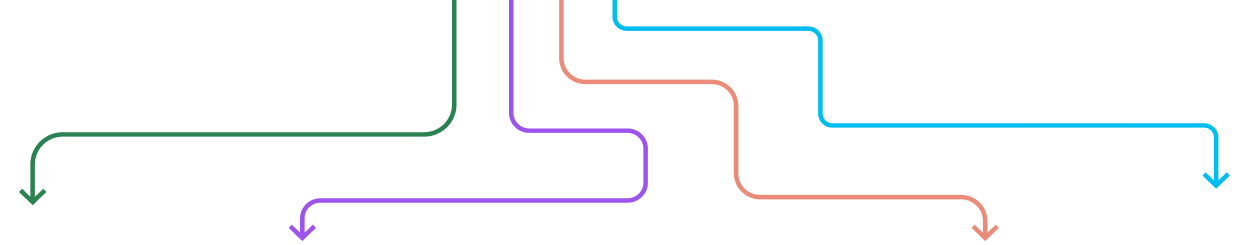 4 different color arrows