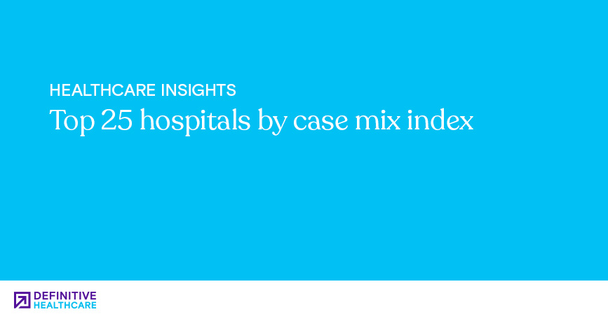Top 25 hospitals by case mix index