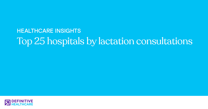 White text on a blue background reading: "Top 25 hospitals by lactation consultations"