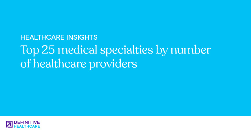 Top 25 medical specialties by number of healthcare providers