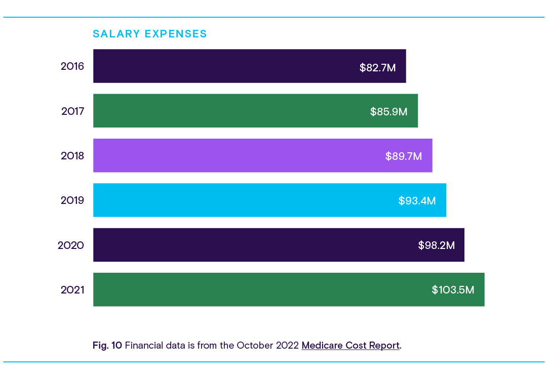 Chart of salary expenses.