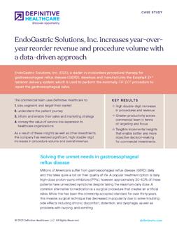 EndoGastric Solutions, Inc. increases year-over-year reorder revenue and procedure volume with a data-driven approach