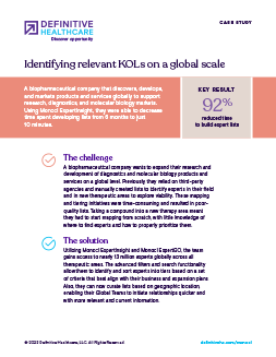 Identifying relevant KOLs on a global scale