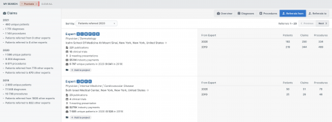 Identify and prioritize clinical leadership using the Monocl Professional Claims Extension - Screenshot 3 