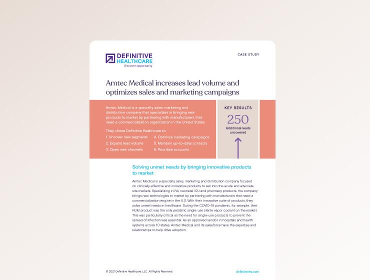 Amtec Medical increases lead volume and optimizes sales and marketing campaigns