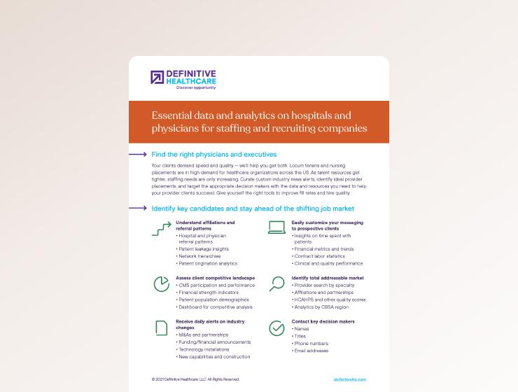 Essential healthcare commercial intelligence for staffing and recruiting companies