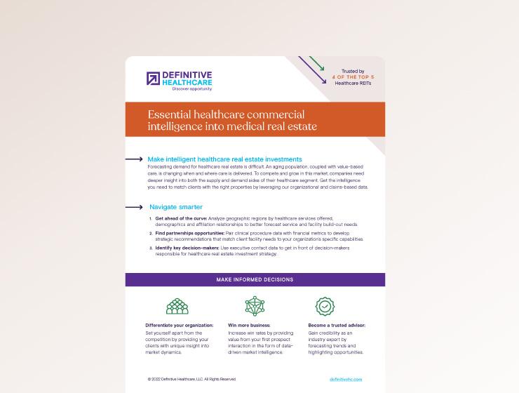 Essential healthcare commercial intelligence into medical real estate